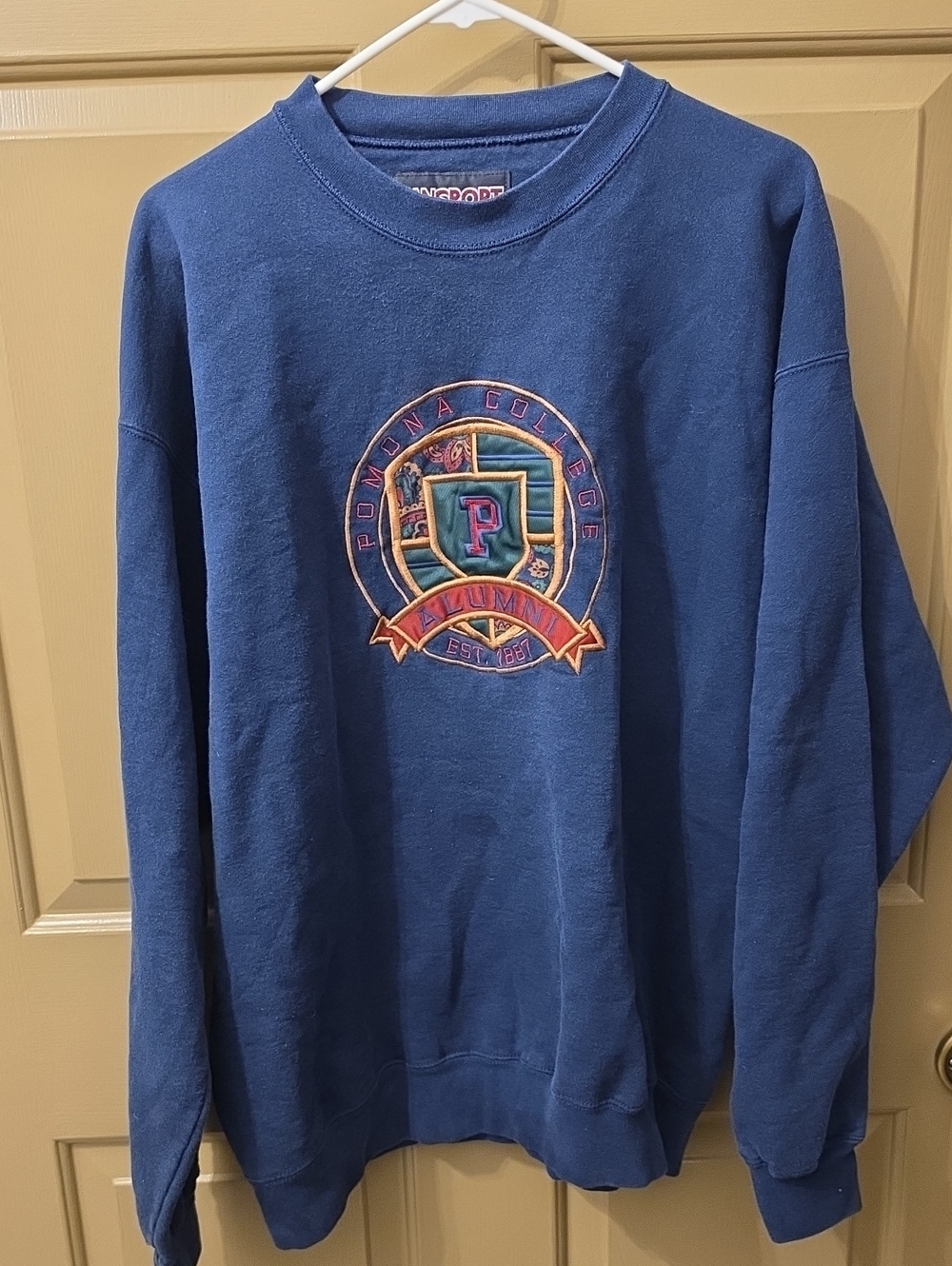 Vintage 90s JanSport Pomona College Alumni Sweatshirt Navy Blue E